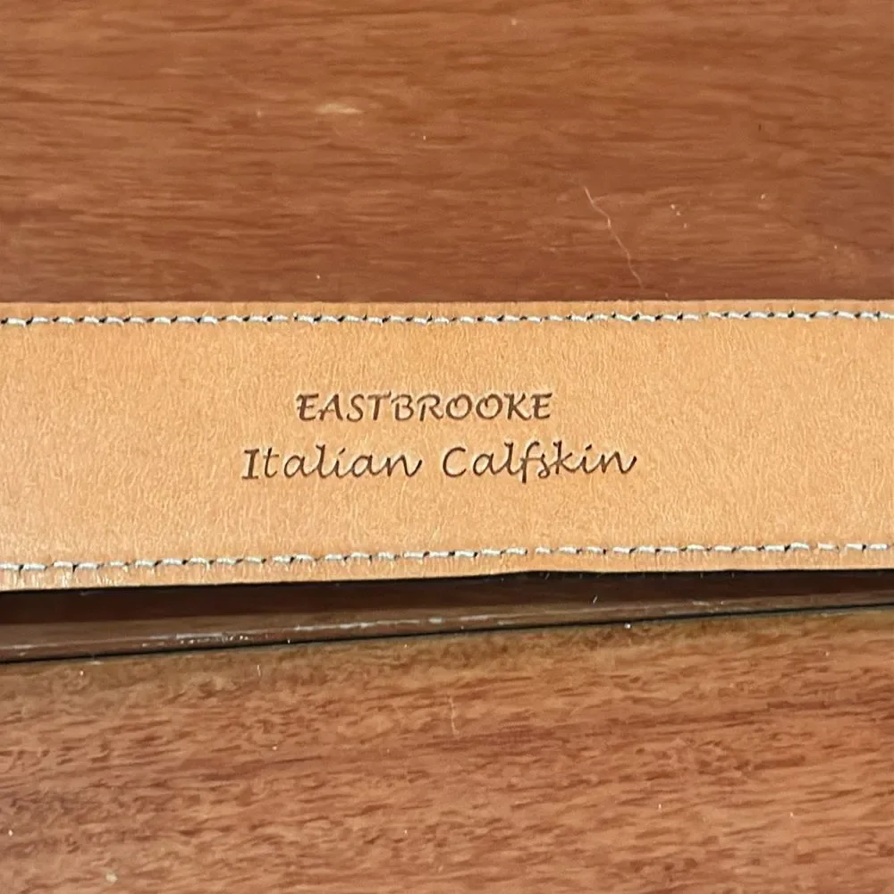 Trafalgar Eastbrook Italian Calfskin Leather Brown Belt‎ 44 / 110 Nickel Buckle